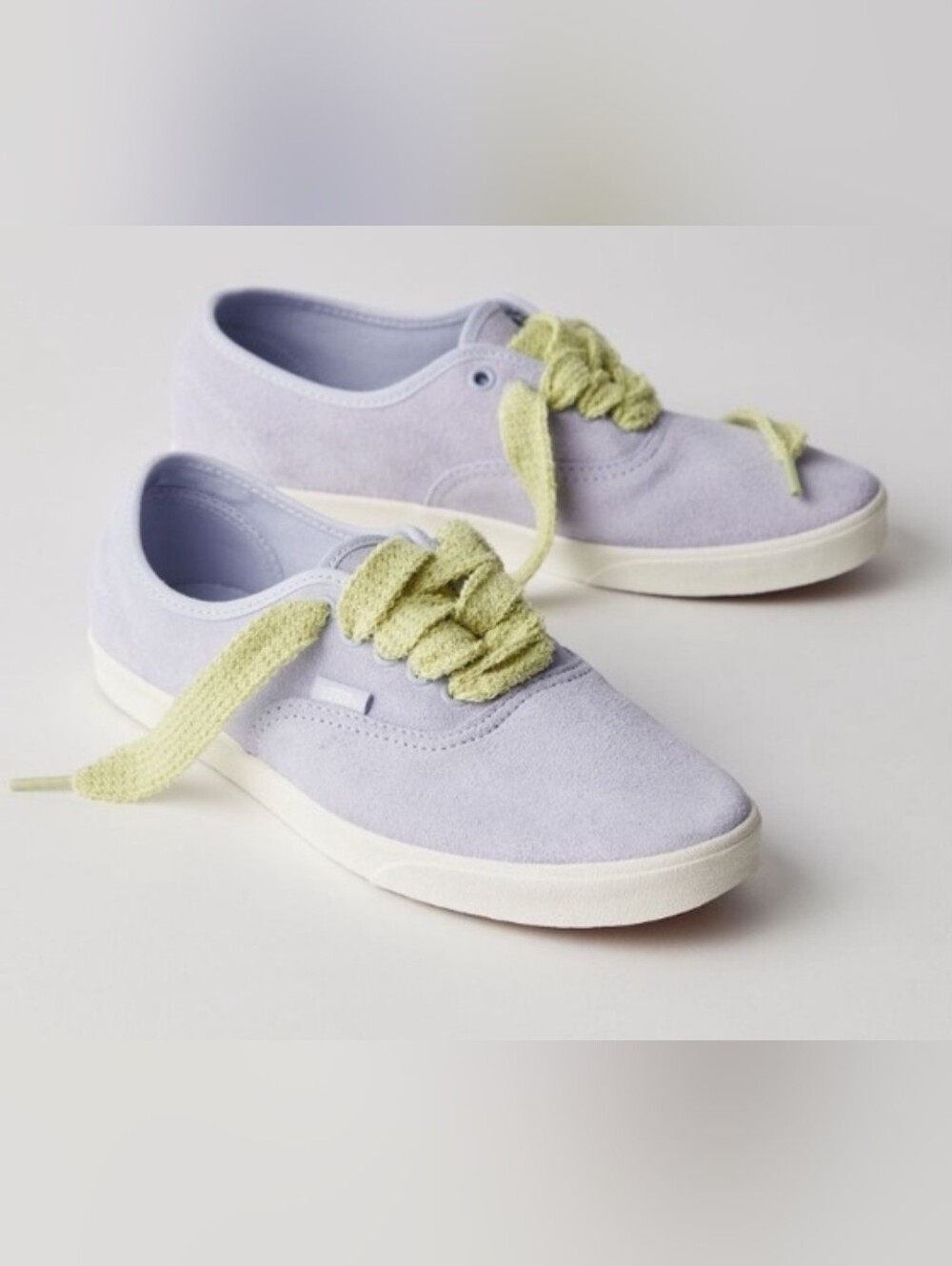 Vans Lavender Suede Sneakers with Pale Yellow Laces